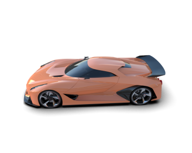 Şeffaf arkaplanda spor araba