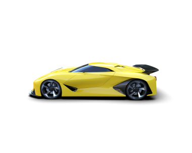 Sarı süper araba beyaz arkaplanda izole