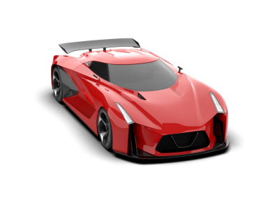 Beyaz arka planda modern spor araba. 3d oluşturma