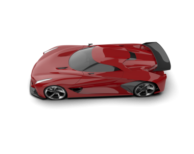 gerçekçi kırmızı araba yan görünümü