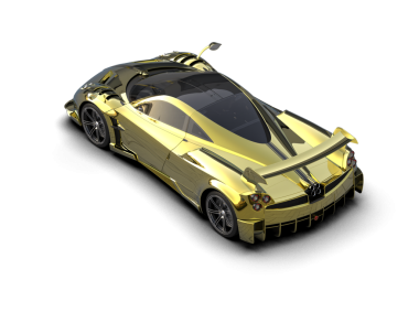 Şeffaf arka planda modern spor araba