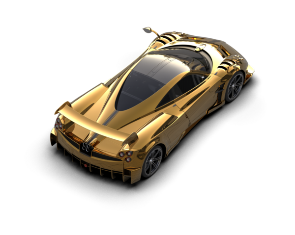 Şeffaf arka planda modern spor araba