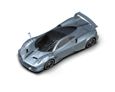 Şeffaf arka planda modern spor araba