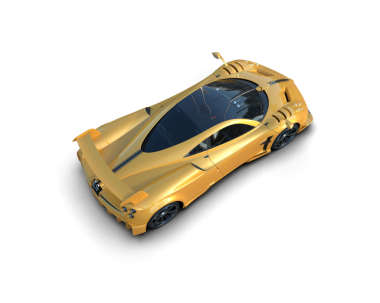 Şeffaf arka planda modern spor araba  