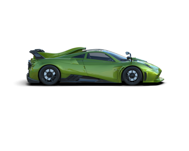 Şeffaf arka planda modern spor araba   