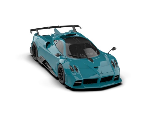 Şeffaf arka planda modern spor araba   