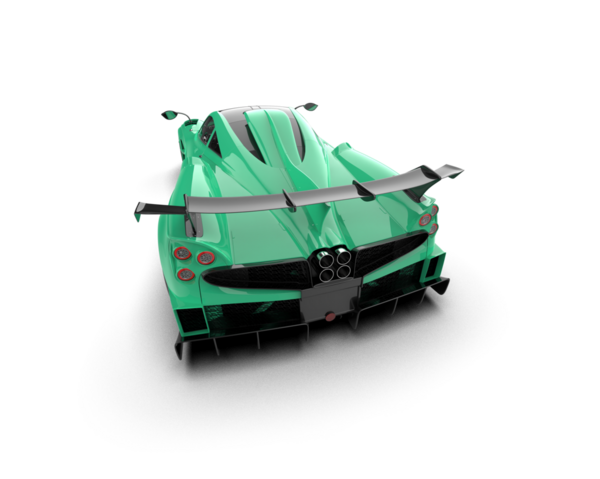 Şeffaf arka planda modern spor araba   