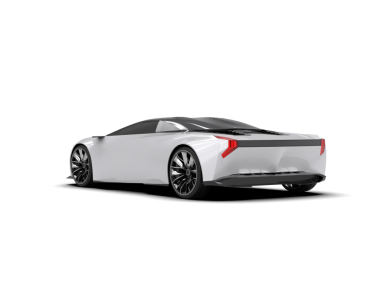 Şeffaf arka planda modern spor araba   