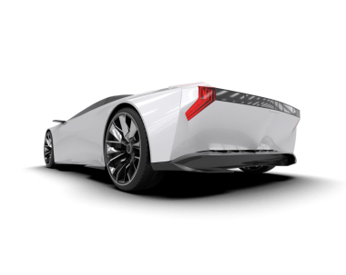 Şeffaf arka planda modern spor araba   