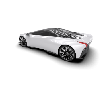 Şeffaf arka planda modern spor araba   