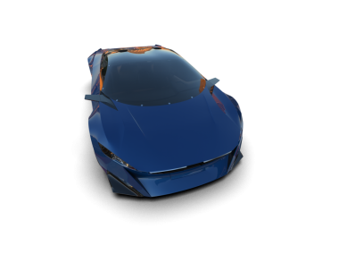 Şeffaf arka planda modern spor araba   