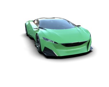 Şeffaf arka planda modern spor araba   