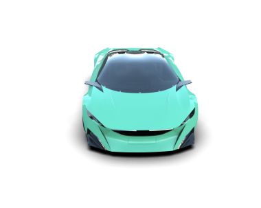 Şeffaf arka planda modern spor araba   