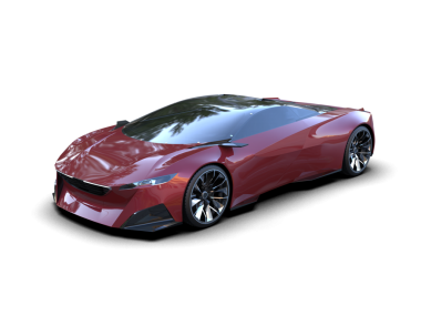 Şeffaf arka planda modern spor araba