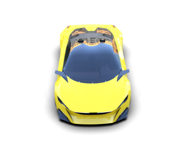 Şeffaf arka planda modern spor araba