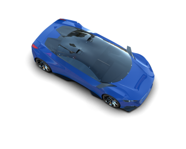 Şeffaf arka planda modern spor araba