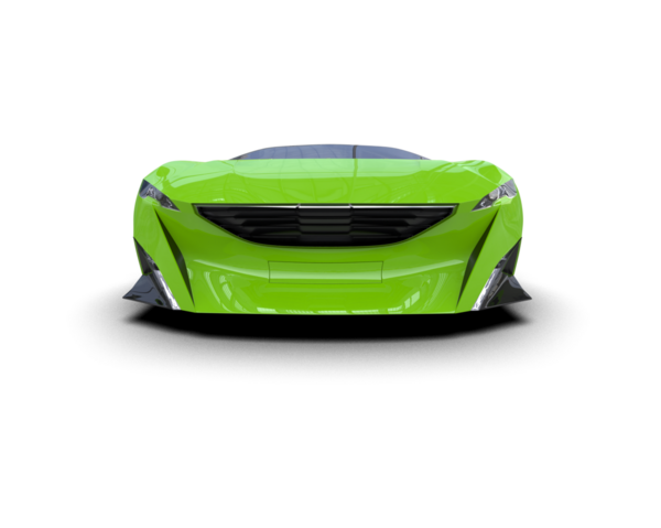 Şeffaf arka planda modern spor araba