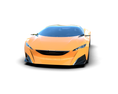 Şeffaf arka planda modern spor araba