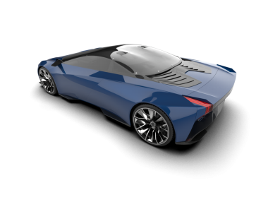 Şeffaf arka planda modern spor araba   