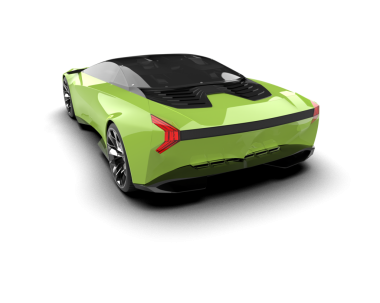 Şeffaf arka planda modern spor araba   