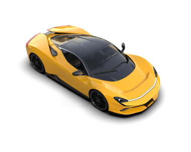 Şeffaf arka planda modern spor araba    