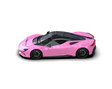 Pembe spor araba beyazda izole edilmiş. 3d oluşturma.