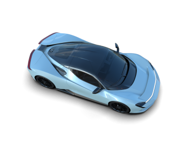 Beyaz arkaplandaki bir arabanın 3 boyutlu görüntüsü