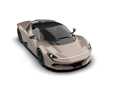 Siyah arka planda modern bir araba. 3d oluşturma