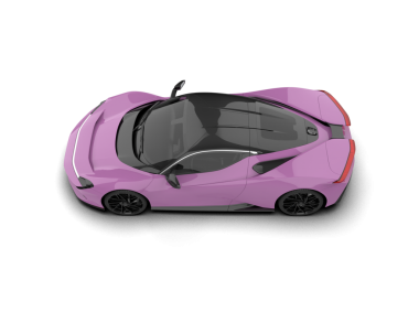 Gri arka planda izole edilmiş pembe modern araba