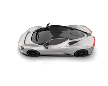 Modern araba arka planda izole edilmiş. 3d illüstrasyon