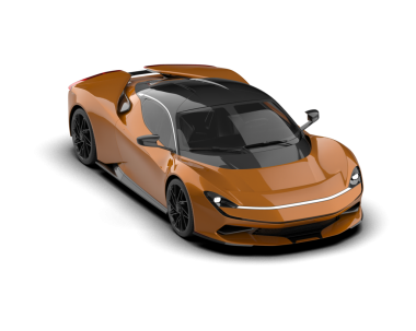 Modern araba arka planda izole edilmiş. 3D görüntüleme - illüstrasyon