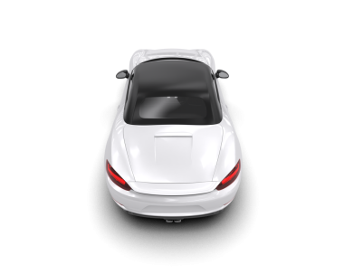 beyaz arka planda izole edilmiş gerçekçi beyaz araba