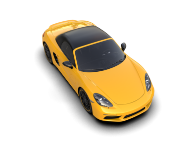 Siyah arka planda izole edilmiş sarı spor araba. 3d illüstrasyon