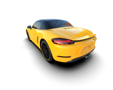 Beyaz arka planda sarı modern araba 3 boyutlu görüntüleme