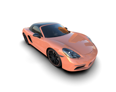 Modern araba siyah arka planda izole edilmiş. 3d oluşturma