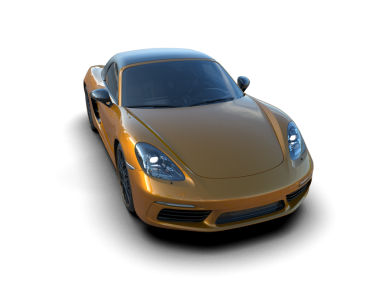 Altın rengi modern lüks araba, beyaz arka planda, kırpma yolu ile izole edilmiş..