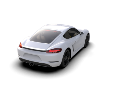 Siyah arka planda beyaz, modern bir araba. yan görünüm.