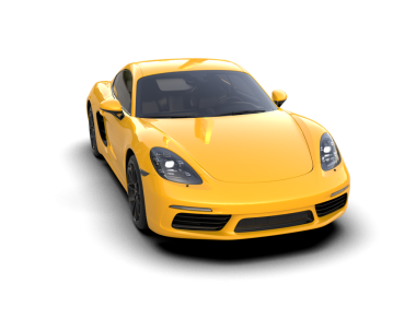 Gerçekçi 3 boyutlu sarı süper araba.
