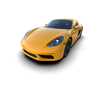 turuncu modern spor araba beyaz arka planda izole