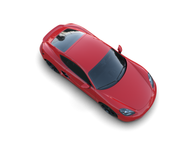 Siyah arka planda kırmızı spor araba.