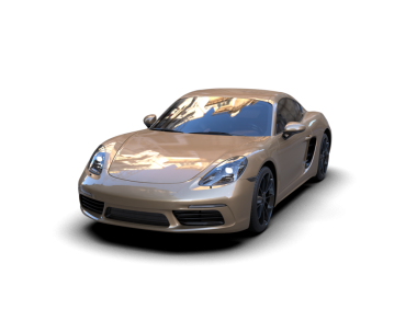 Siyah arka planda bir spor arabanın 3 boyutlu canlandırması.