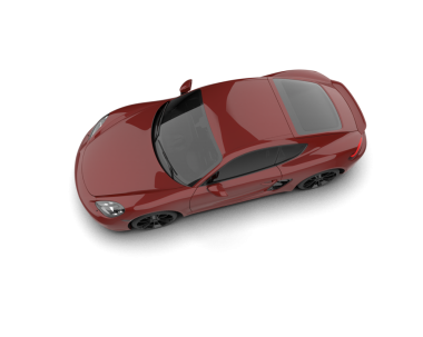 Beyaz bir arka plan üzerinde izole kırmızı spor araba