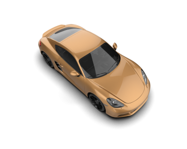 beyaz arkaplanda izole edilmiş bir araba