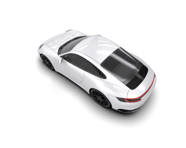 Beyaz arka planda beyaz araba. 3 Boyutlu Hazırlama