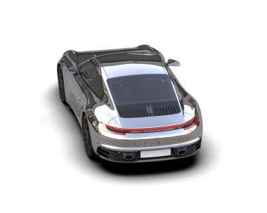 İzole edilmiş jenerik bir arabanın 3 boyutlu canlandırması