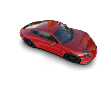 Kırmızı spor araba. 3d oluşturma