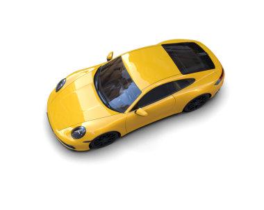 sarı modern araba beyaz arka planda izole