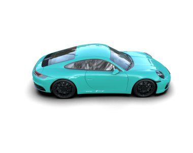 mavi kuyruklu modern yeşil araba.