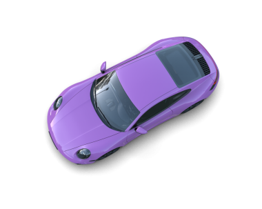 Pembe modern araba beyaz arka planda izole edilmiş.