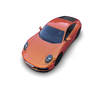 Modern turuncu spor araba beyaz arka planda izole edilmiş. 3d resimleme.